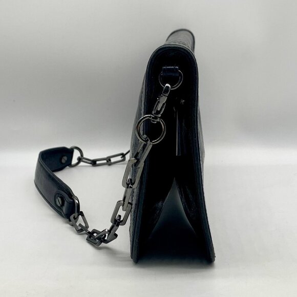 Tory Burch Black Patent Crinkle Bombe Reva Clutch - Picture 3 of 12